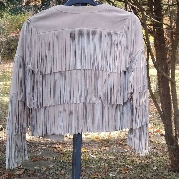 Intermix Suede Fringe Jacket Size Small EUC - Picture 8 of 12